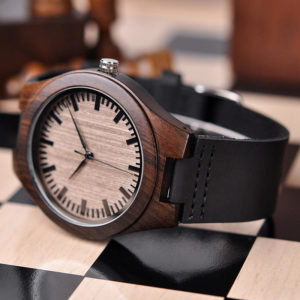 Mens Customized Engraved Wooden Watches Quartz Casual Wristwatches for Men Husband Boyfriend Dad Son Family Friends Personalized Gift