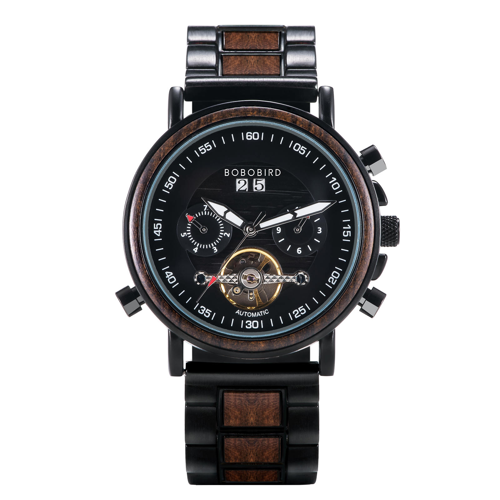 Men’s Mechanical Wooden Watches Ebony