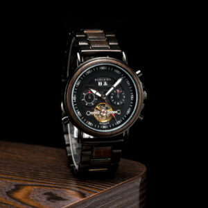 Men’s Mechanical Wooden Watches Ebony – Aviator_3