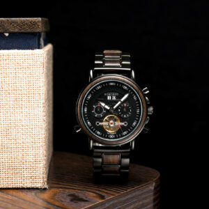 Men’s Mechanical Wooden Watches Ebony – Aviator_4