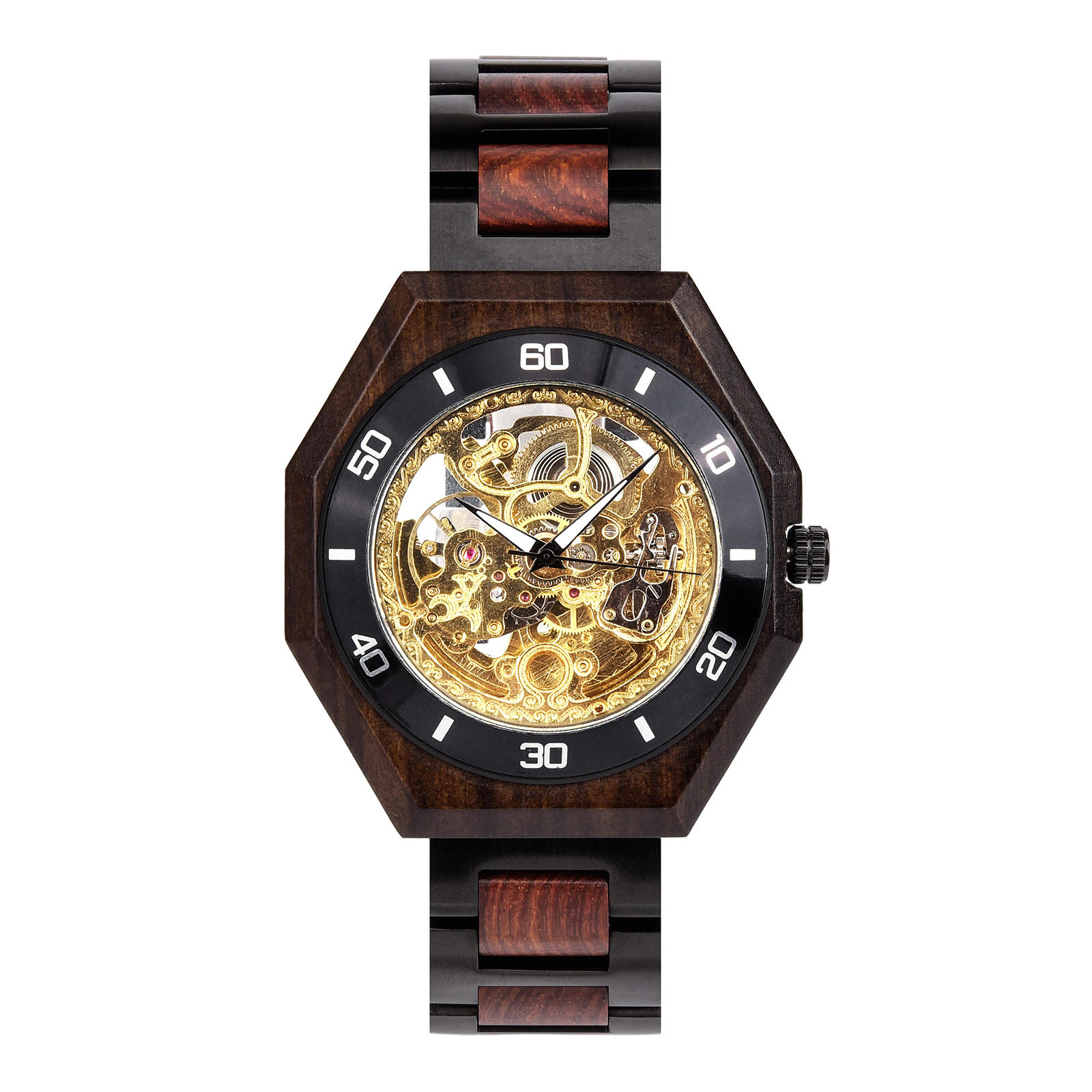 Men's Skeleton Mechanical Wooden Watches