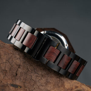Men's Skeleton Mechanical Wooden Watches Rosewood Handcrafted _10