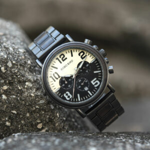 Mens Unique Chronograph Ebony Engrave Wooden Watches - Twilight R25-2_4
