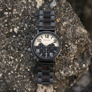 Mens Unique Chronograph Ebony Engrave Wooden Watches - Twilight R25-2_6