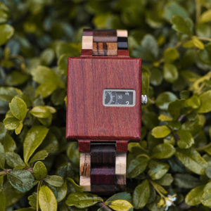 Men's Unique Fashion Colorful Square Quartz Casual Retro Wooden Watches Luxury Quartz Wristwatches R23-2