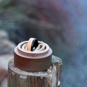 Mens Wood Wedding Band Black Tungsten Wood Ring Lined with Whisky Barrel White Oak Mens Wedding Band GSP10-01K-7
