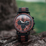 Mens Wooden Watches Classic Handmade Red & Sandalwood Anniversary Gift – Shine