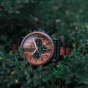 Mens Wooden Watches Classic Handmade Red & Sandalwood Anniversary Gift – Shine P09-3_10