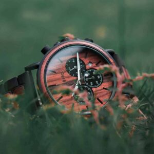 Mens Wooden Watches Classic Handmade Red & Sandalwood Anniversary Gift – Shine P09-3_6