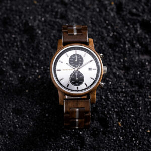 Men's Wooden Watches Classic walnut Wood Silver Chronograph GT115-4_7