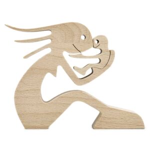 Mom and Children Wood Sculpture, Mothers Day Wooden Carving Gifts, Wooden Gifts for Wife Mom_4