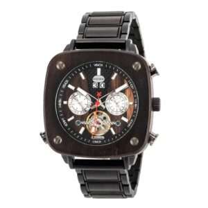 Natural Ebony Square Multifunctional Mechanical Wooden Watch - Sullivan_2