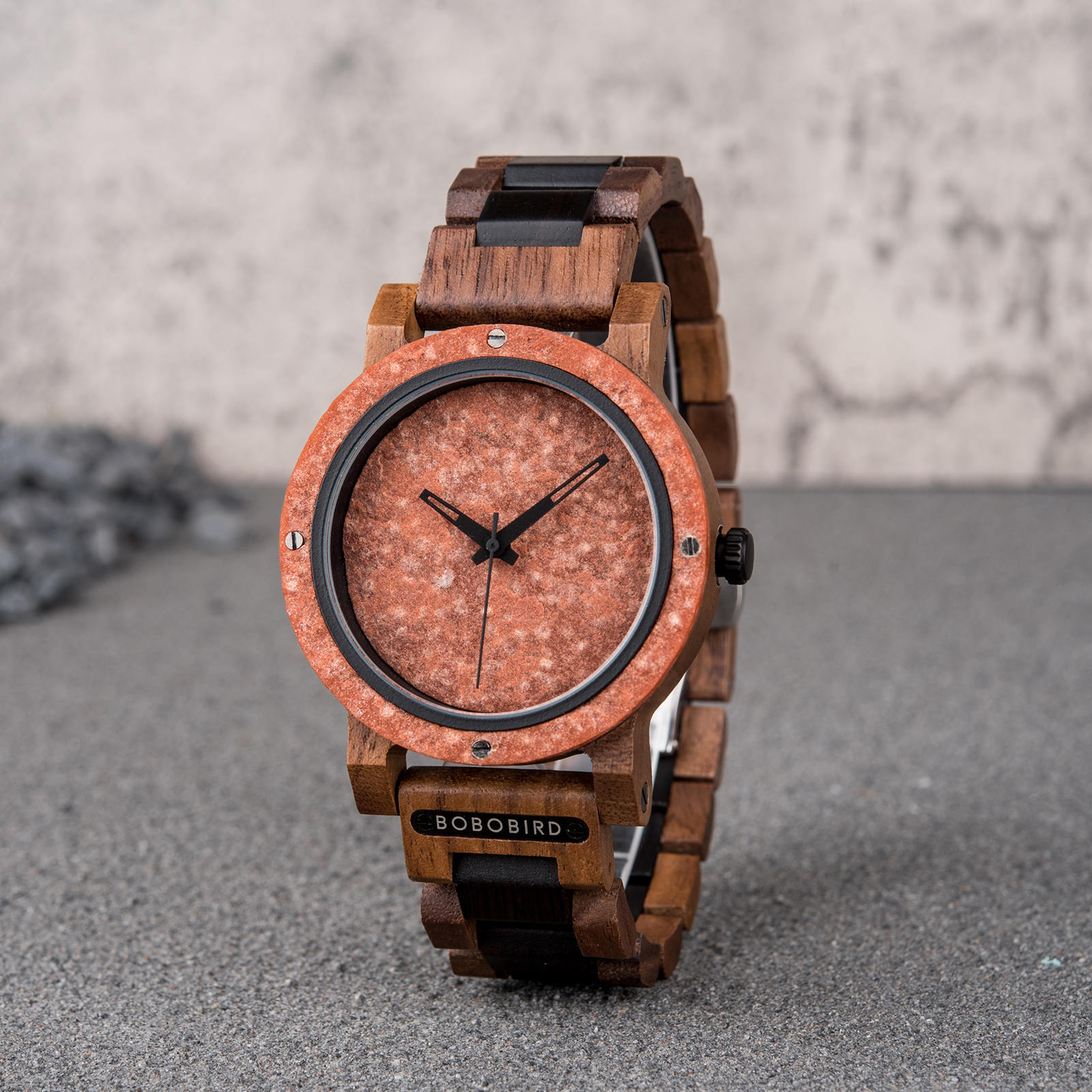 Natural Rock Ebony Wooden Watch