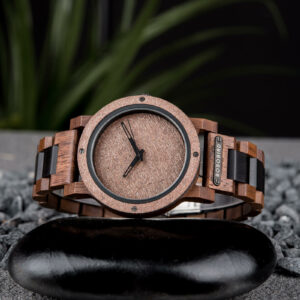 Natural Rock Ebony Wooden Watch - Saturn_14