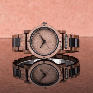 Natural Rock Ebony Wooden Watch - Saturn_23