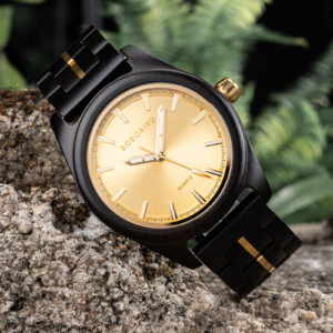 Nature's Palette Wooden Watch Collection Ebony Midnight Gold Edition Watch T164-1_10