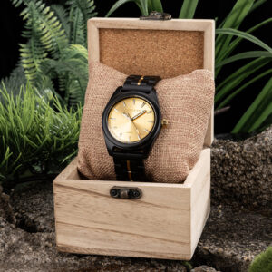 Nature's Palette Wooden Watch Collection Ebony Midnight Gold Edition Watch T164-1_13
