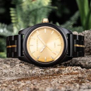 Nature's Palette Wooden Watch Collection Ebony Midnight Gold Edition Watch T164-1_9