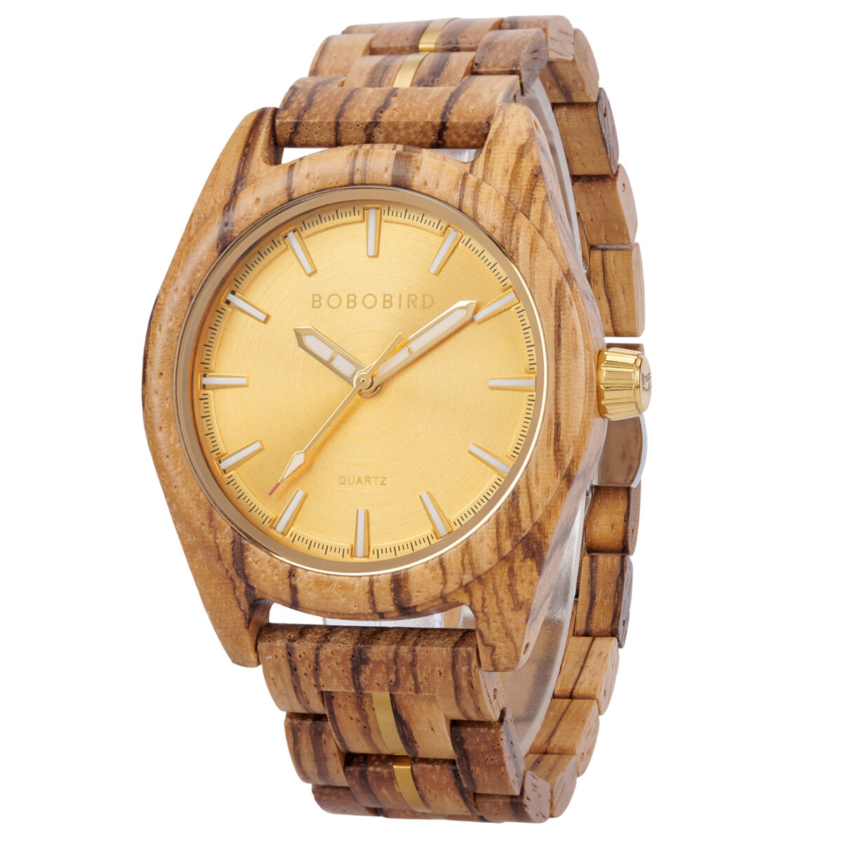 Nature's Palette Wooden Watch Collection Zebrawood Golden Hour Aesthetic Watch T164-4_3