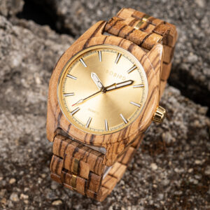 Nature's Palette Wooden Watch Collection Zebrawood Golden Hour Aesthetic Watch T164-4_9