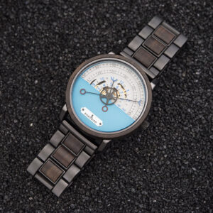 Personalized Automatic Mechanical Handmade Wooden Watches Aviation Military Style Ebony Watch GT043-1A-11