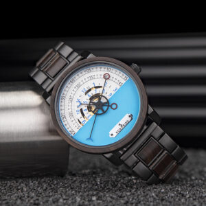 Personalized Automatic Mechanical Handmade Wooden Watches Aviation Military Style Ebony Watch GT043-1A-9
