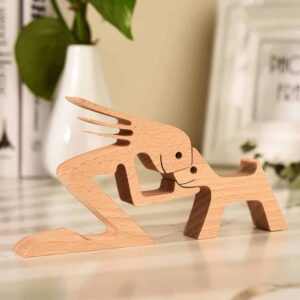 Personalized Dog Love Figures A woman a dog Wood Sculpture Carved Wood Pet Lover Gift Pet Memorial 2