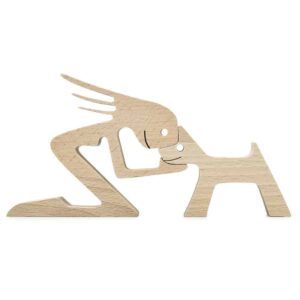 Personalized Dog Love Figures A woman a dog Wood Sculpture Carved Wood Pet Lover Gift Pet Memorial 4