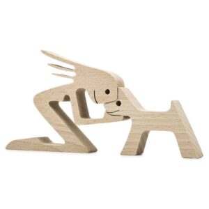 Personalized Dog Love Figures A woman a dog Wood Sculpture Carved Wood Pet Lover Gift Pet Memorial 5