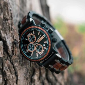 Personalized Engraved Wooden Watches fom Men padauk and silver Stainless Steel - King Arthur S18-1_1500_24