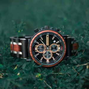 Personalized Engraved Wooden Watches fom Men padauk and silver Stainless Steel - King Arthur S18-1_1500_26
