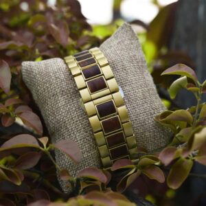 Personalized Gift Rosewood Round Gold Chronograph Men's Wooden Watches - Sunlight Q26-2_4