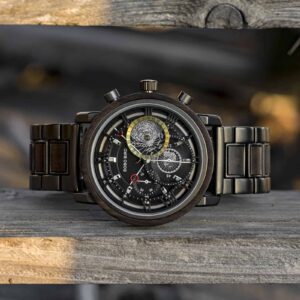 Personalized Wood Watch Ebony Chronograph Watch GT044-1A_23