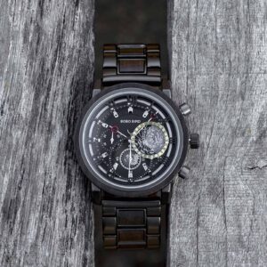 Personalized Wood Watch Ebony Chronograph Watch GT044-1A_24