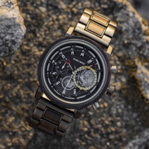 Personalized Wood Watch Ebony Chronograph Watch GT044-1A_25