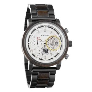 Personalized Wood Watch Ebony Chronograph Watch GT044-2A_3