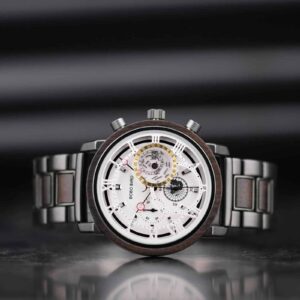 Personalized Wood Watch Ebony Chronograph Watch GT044-2A_5