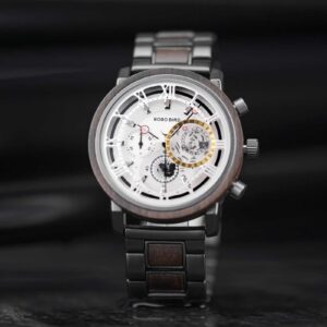 Personalized Wood Watch Ebony Chronograph Watch