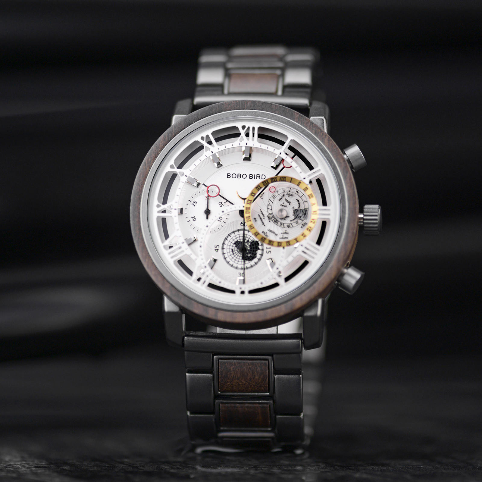 Personalized Wood Watch Ebony Chronograph Watch