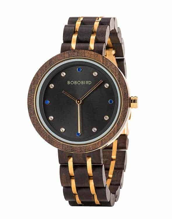 wooden watches for women Polaris ebony T33