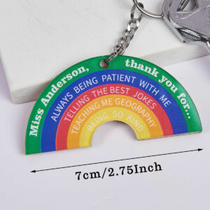 Rainbow Thank You Teacher Reasons Keyring (5)
