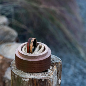 Redwood & Zebrawood wedding band, Black tungsten wooden ring, Wooden ring for men, Men's wedding band ring GSP11-01J-11