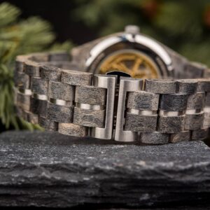 Skeleton Mechanical Wooden Watch Grey Maple Gold - Arcturus_11