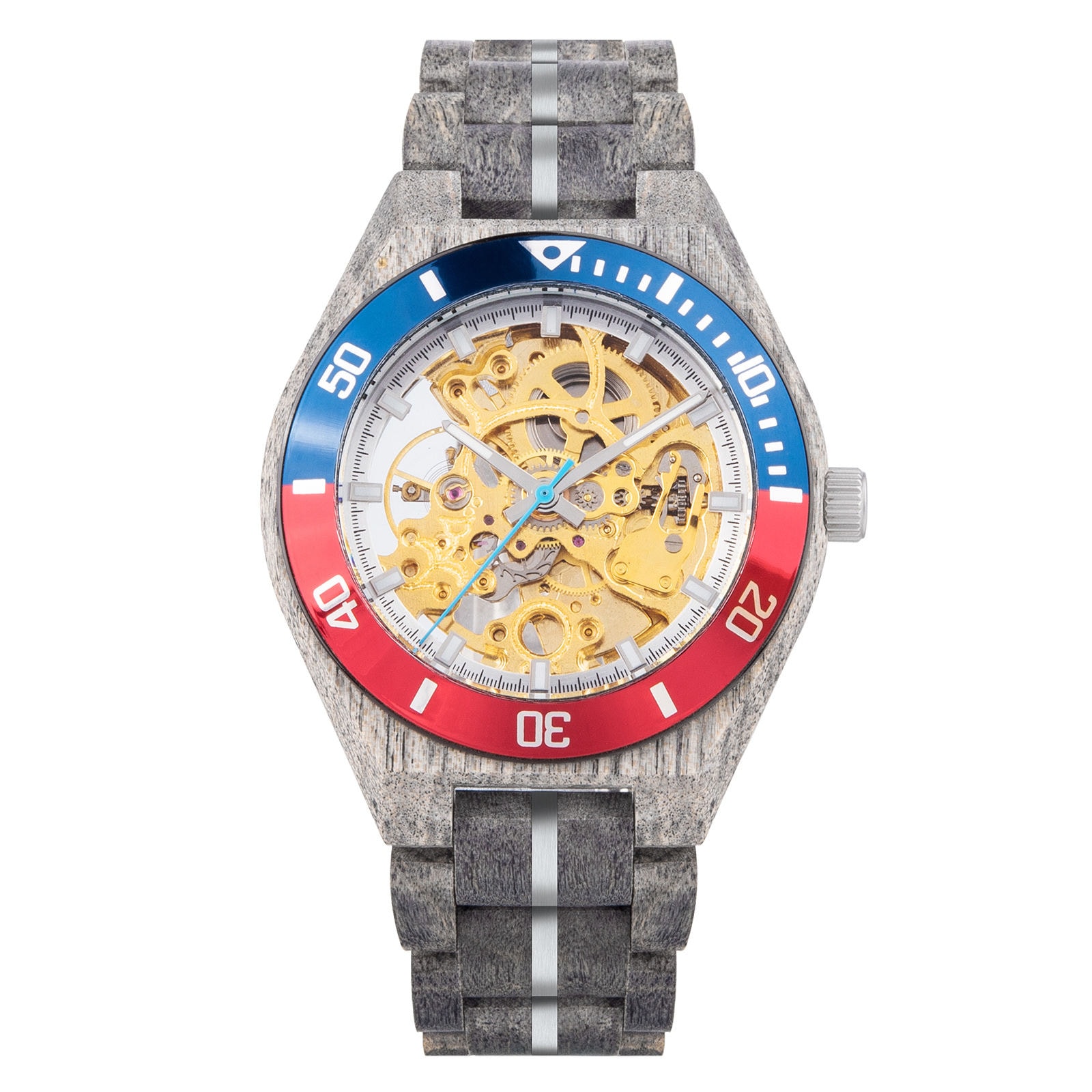 Skeleton Mechanical Wooden Watch Grey Maple Gold - Arcturus