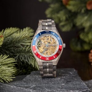 Skeleton Mechanical Wooden Watch Grey Maple Gold - Arcturus_7