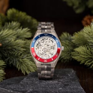 Skeleton Mechanical Wooden Watch Grey Maple Silver - Arcturus_10