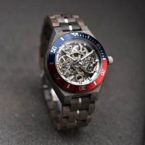Skeleton Mechanical Wooden Watch Grey Maple Silver - Arcturus
