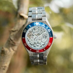Skeleton Mechanical Wooden Watch Grey Maple Silver - Arcturus_6