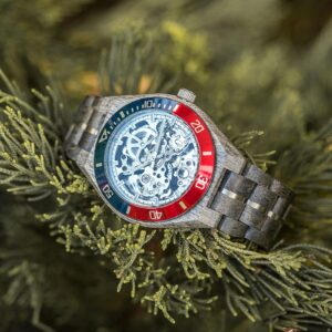 Skeleton Mechanical Wooden Watch Grey Maple Silver - Arcturus_7