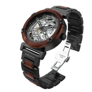 Skeleton Watches Automatic Mechanical Men's Wooden Watches Natural Rosewood_6